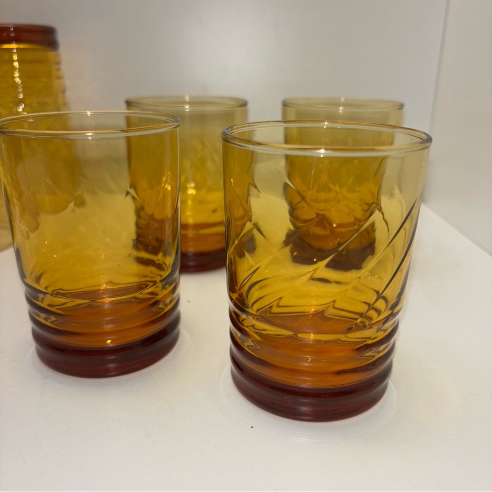 Libbey set of 8 vintage Malibu Gold drinking glasses: 4 tall, 4 short - Picture 7 of 12